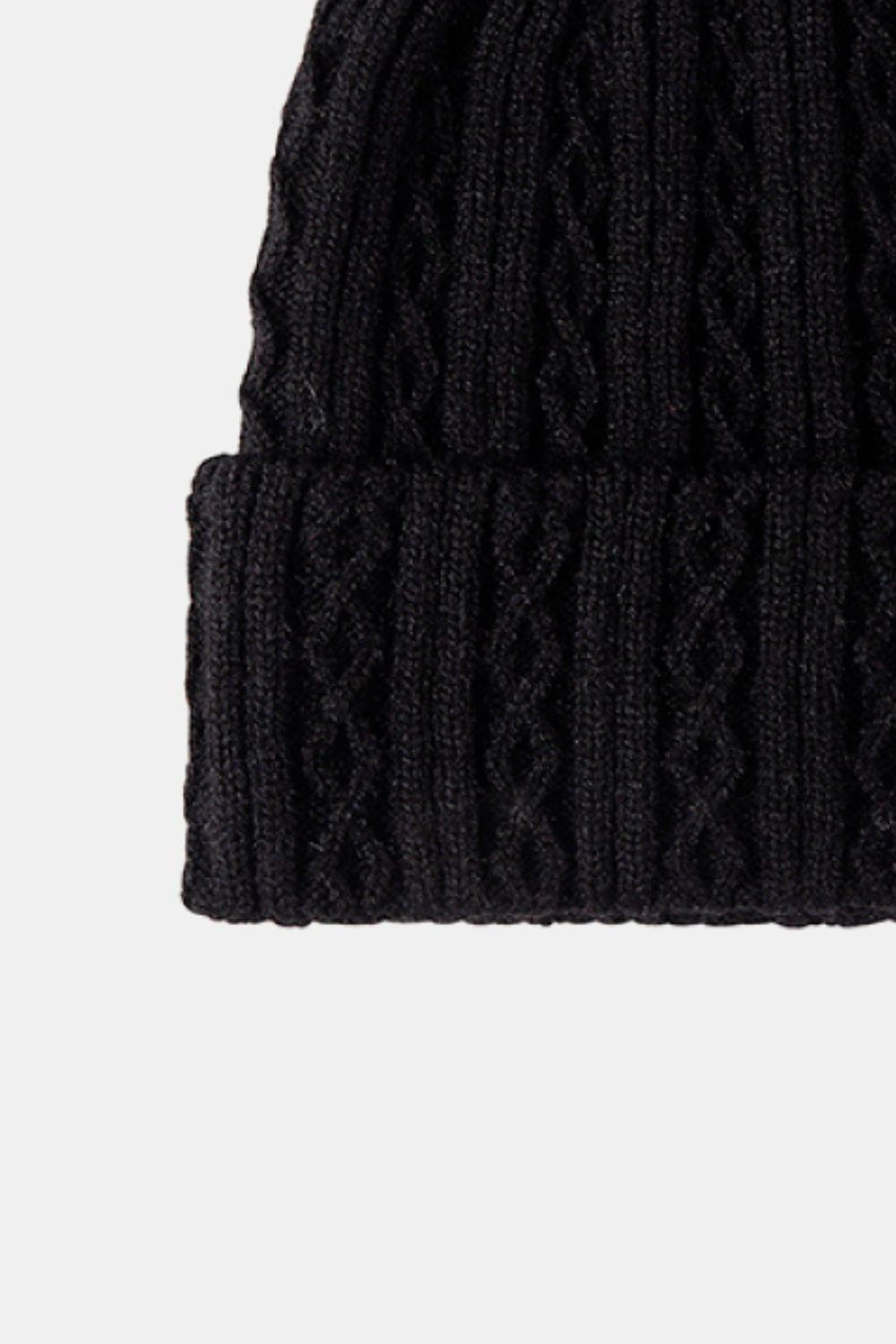 Beanie - Mixed Braid Knit Cuff