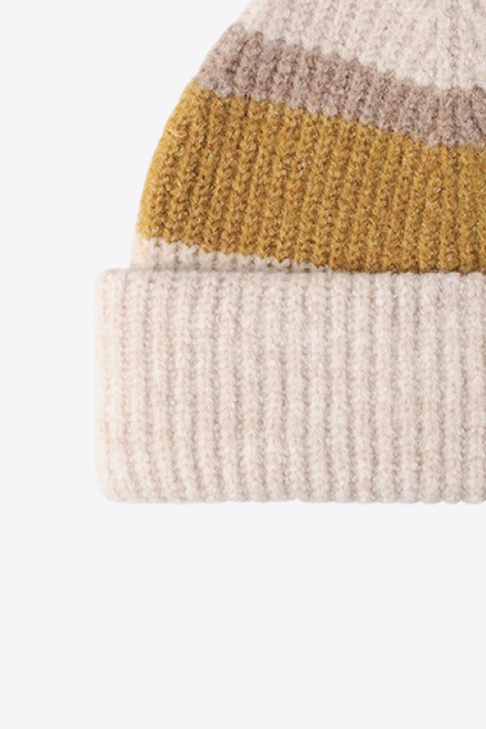 Beanie - Tricolor Rib Knit Cuff