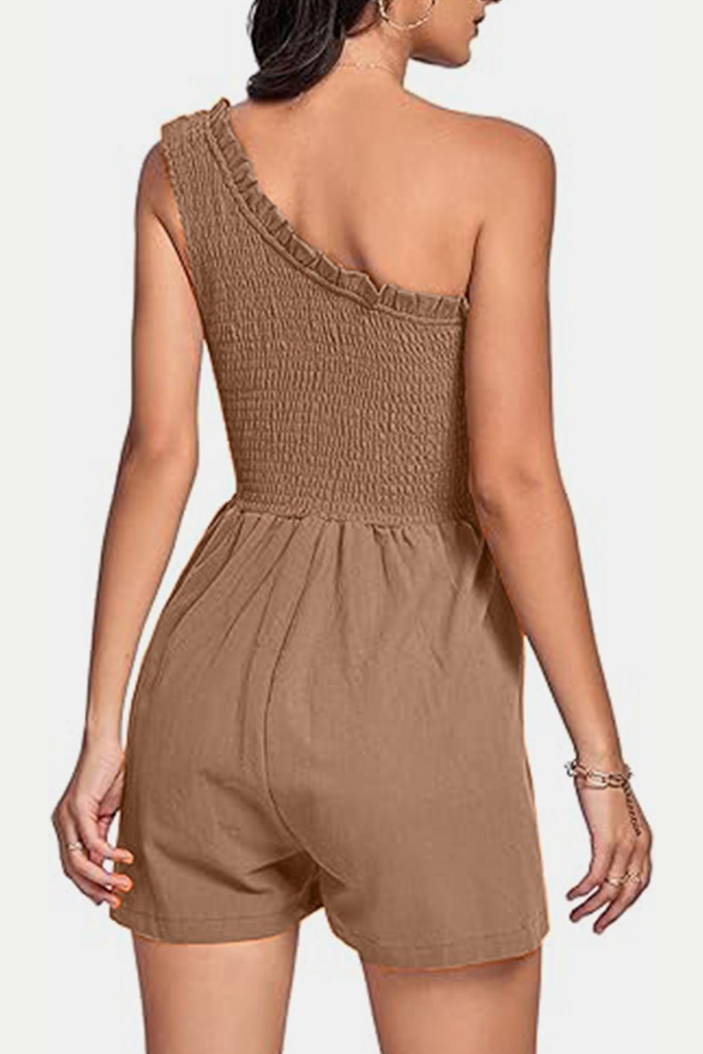 Romper - Smocked Single Shoulder