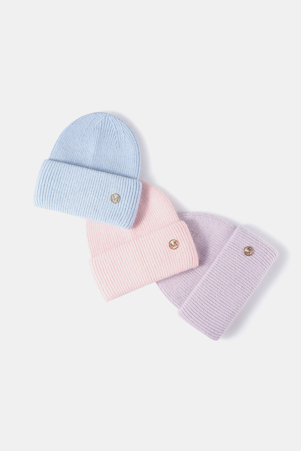 Beanie - M Emblem Rib-Knit Cuff