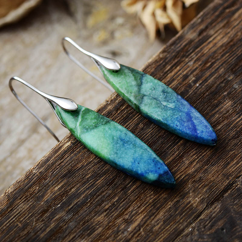 Earrings - Natural Stone Geometric Cut