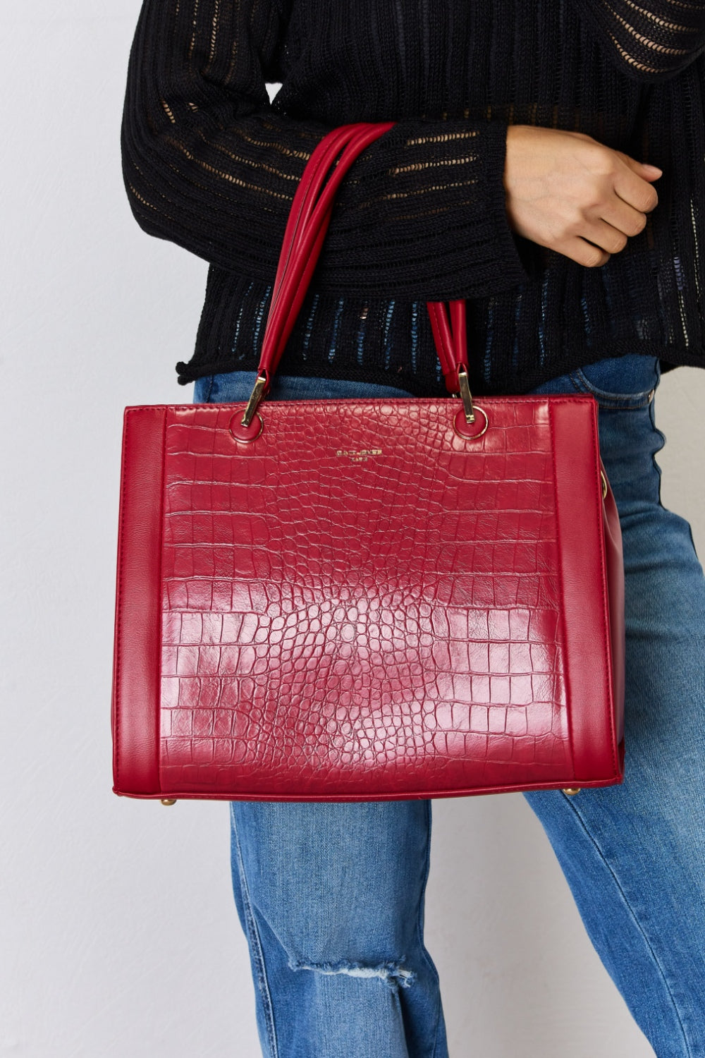 Designer Alligator Embossed Handbag