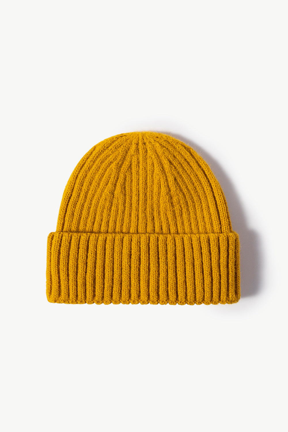 Beanie - Solid Color Rib-Knit Cuff