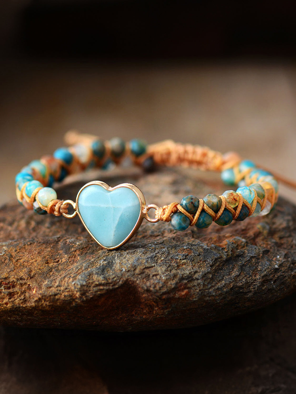 Bracelet - Handmade w/Heart Shape Stone