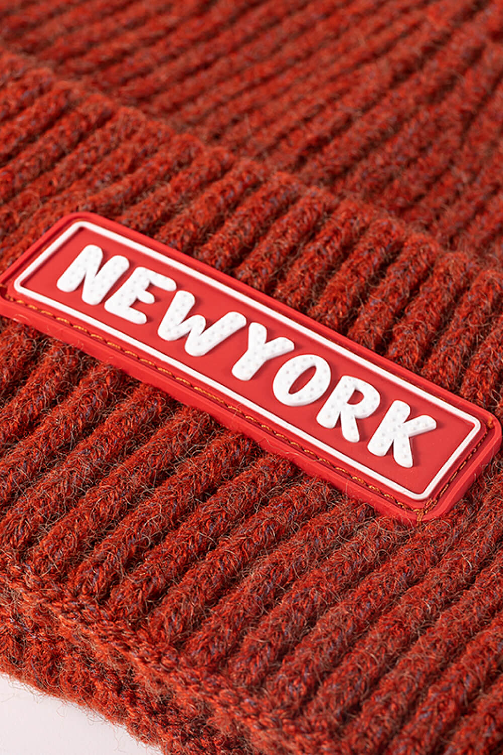 Beanie - Patch Rib-Knit Cuff - NEWYORK