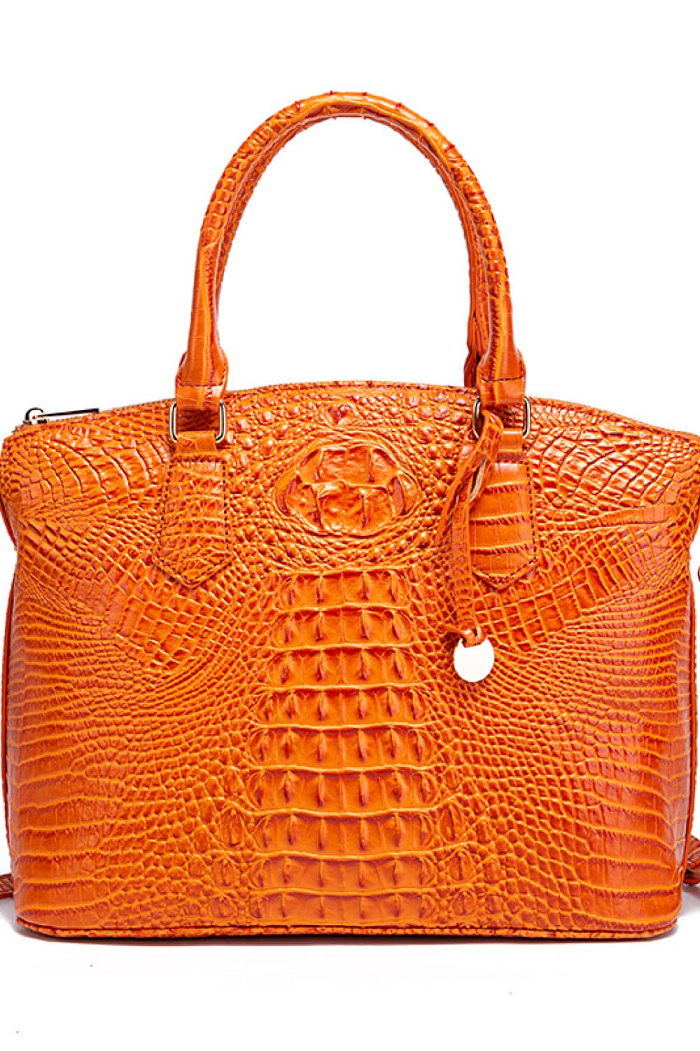 Crocodile Embossed Dome Handbag