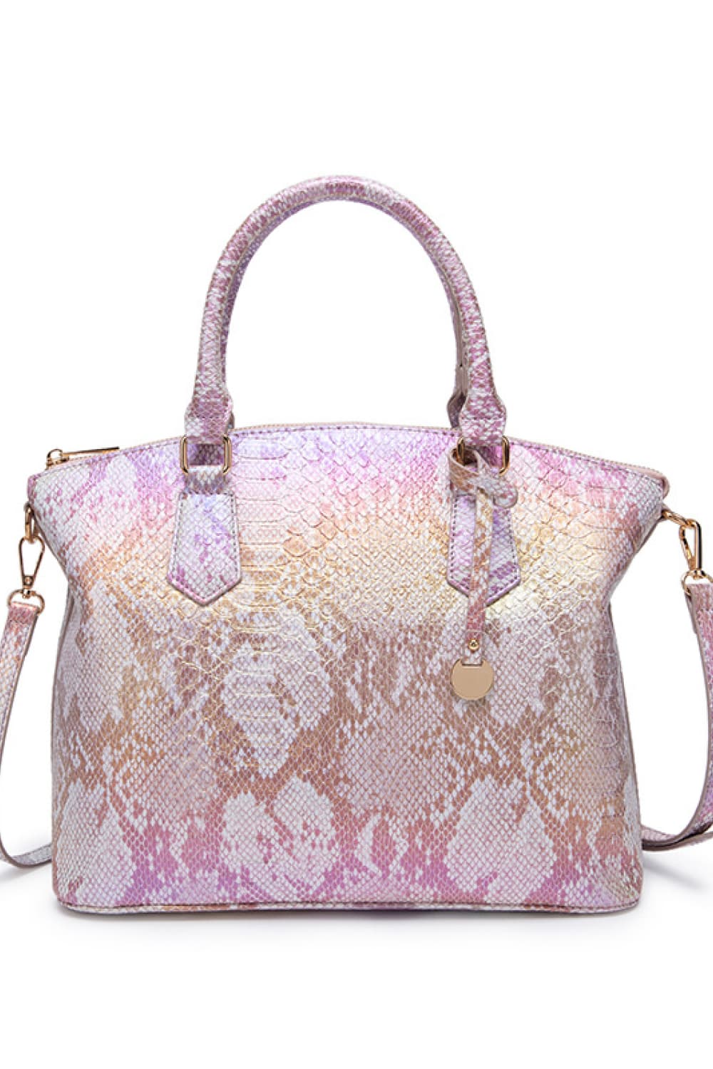 Crocodile Embossed Dome Handbag