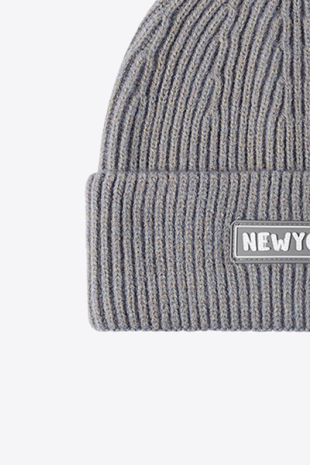 Beanie - Patch Rib-Knit Cuff - NEWYORK