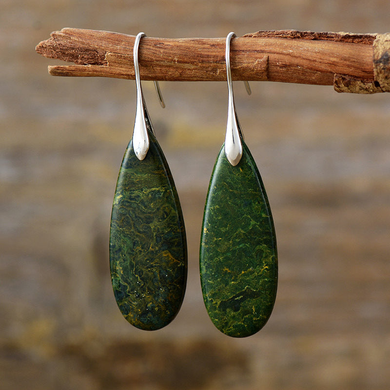 Earrings - Polished Stone Waterdrop