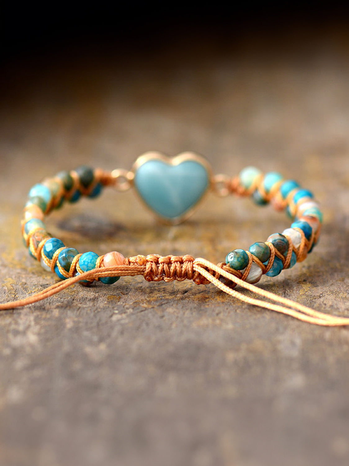 Bracelet - Handmade w/Heart Shape Stone