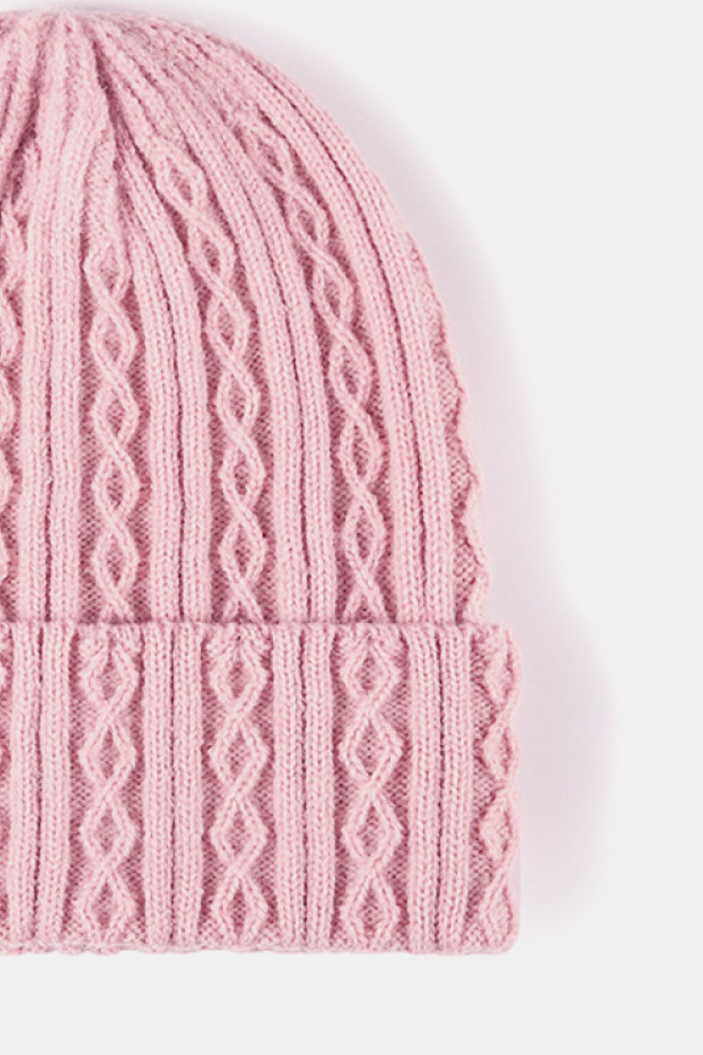 Beanie - Mixed Braid Knit Cuff