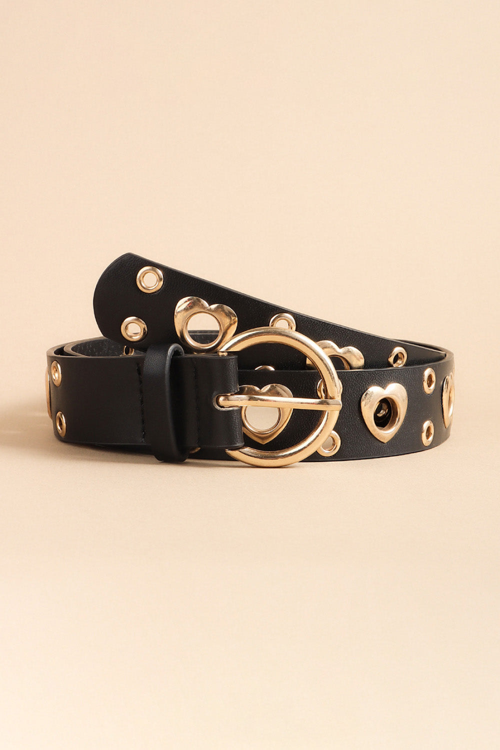 Belt - Heart Shape Detail Leather