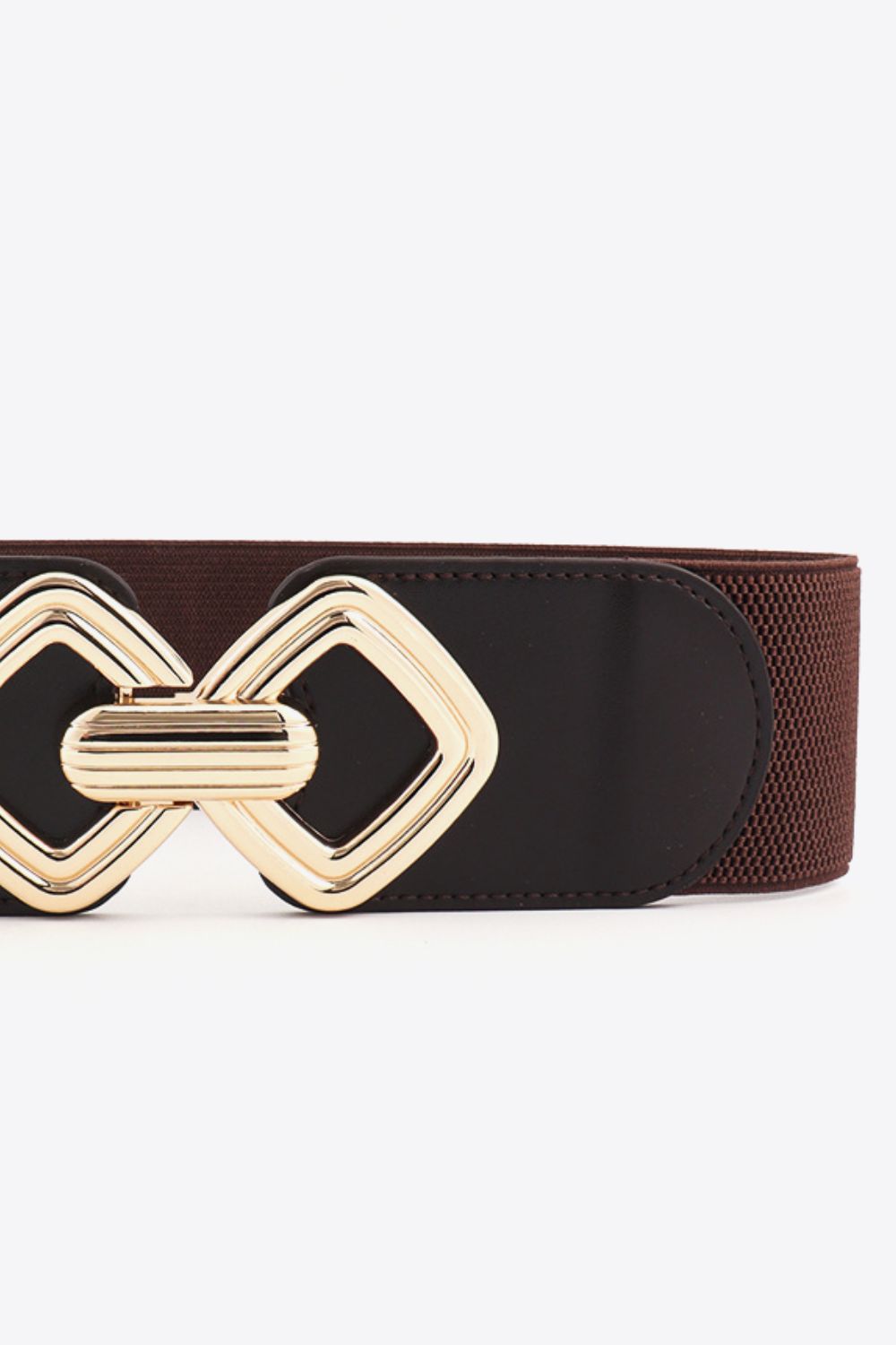 Belt - Wide Elastic w/ Geometric Buckle