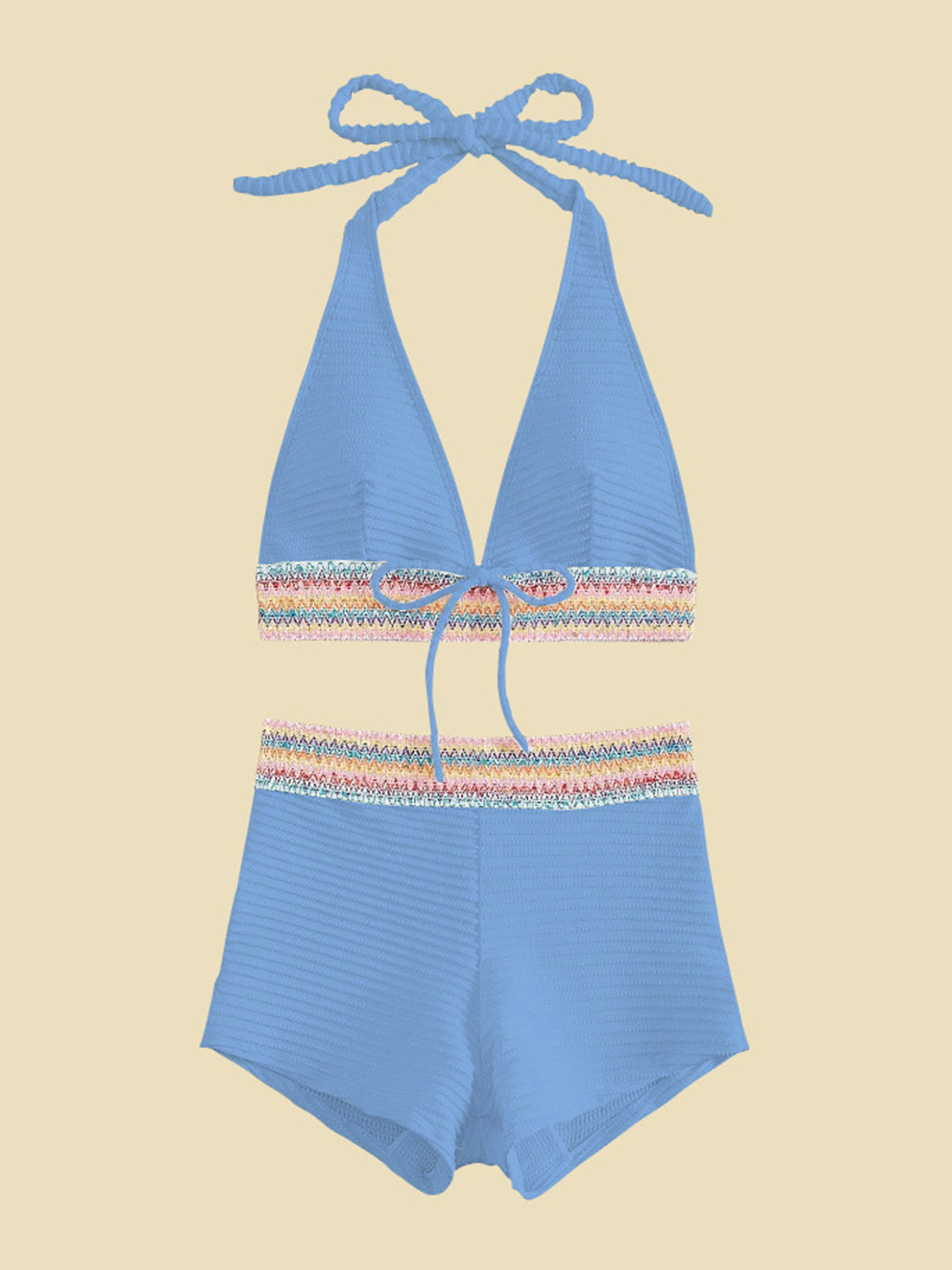 Backless Halter 2-Piece Swim Set