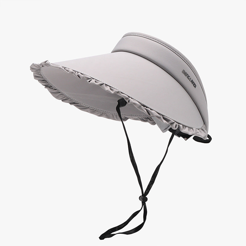 Visor - Sun Hat Frill Ice Silk - Adjustable