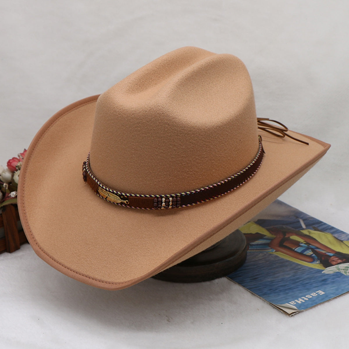 Cowboy Hat - Tied Wide Brim Tweed