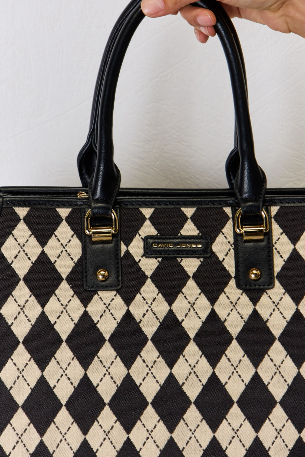 Designer Argyle Pattern Handbag