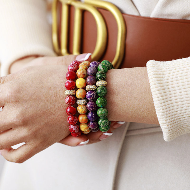 Bracelet - Beaded Exotic Natural Stone