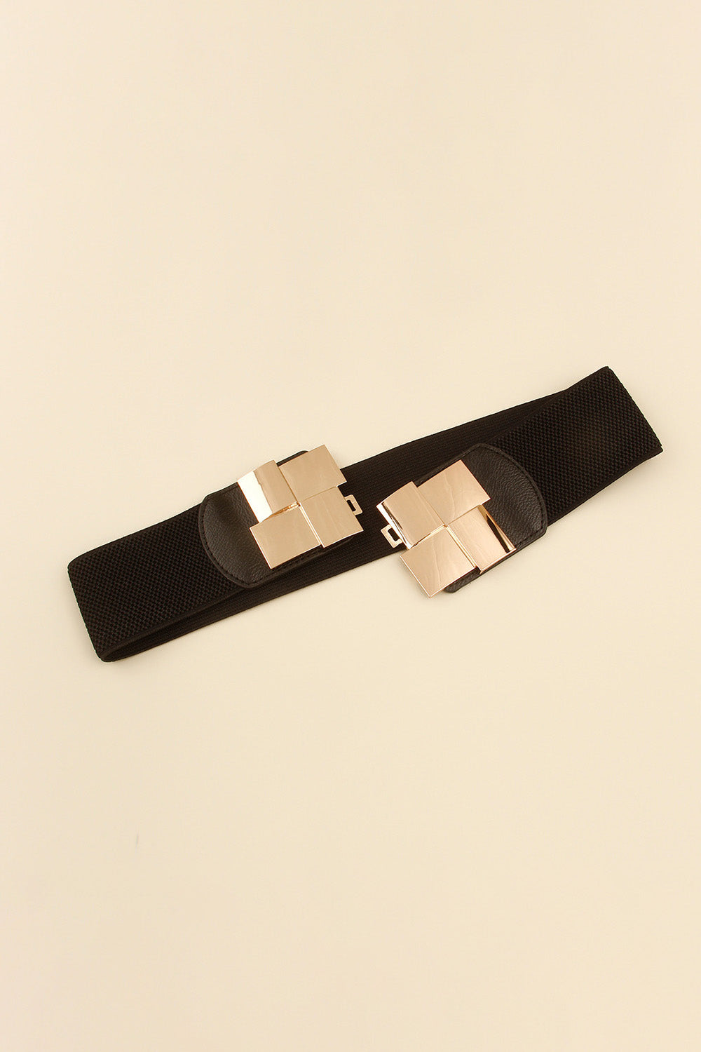 Belt - Geometric Buckle Elastic Wide Belt