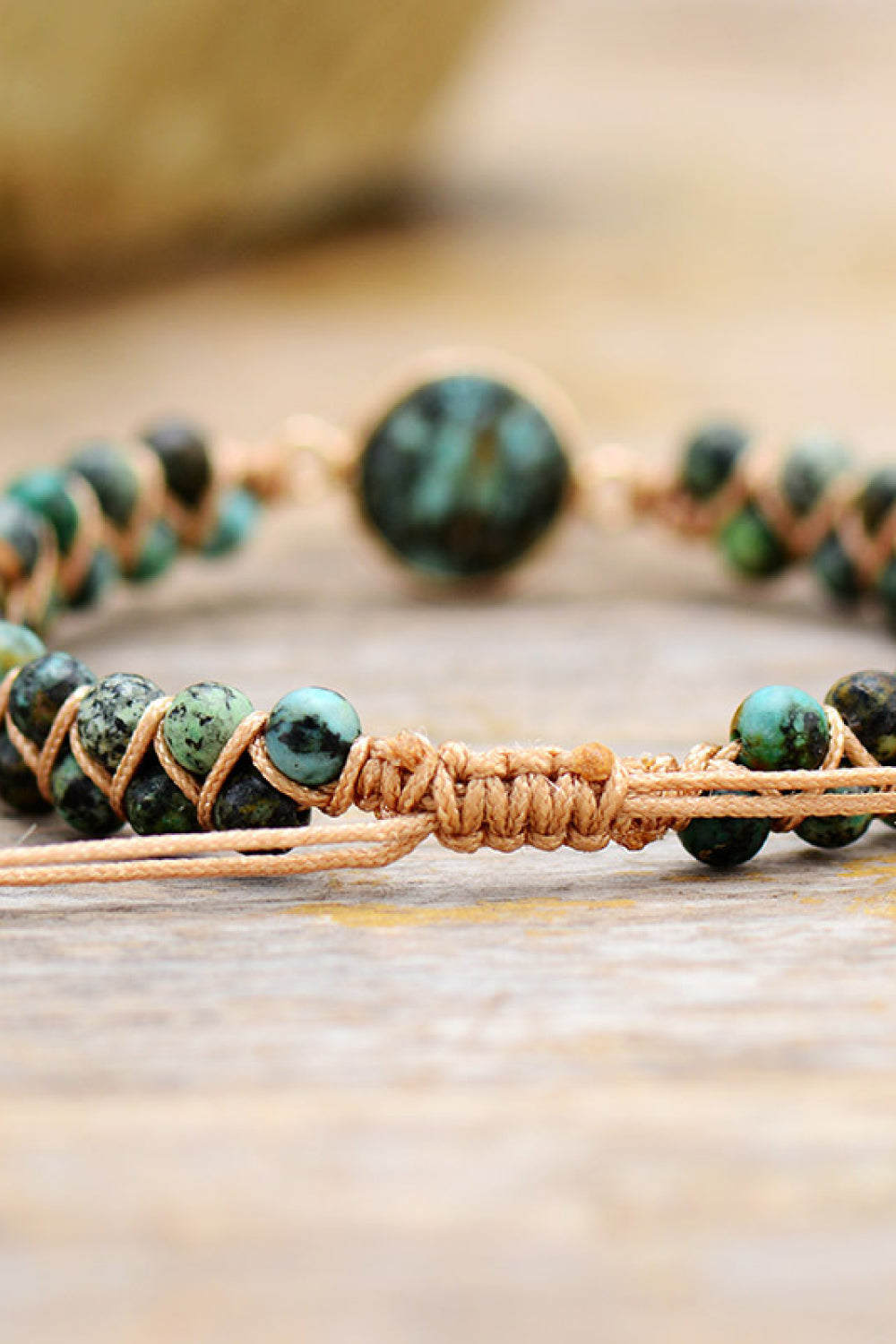 Bracelet - Beaded Round Gemstone Inlay