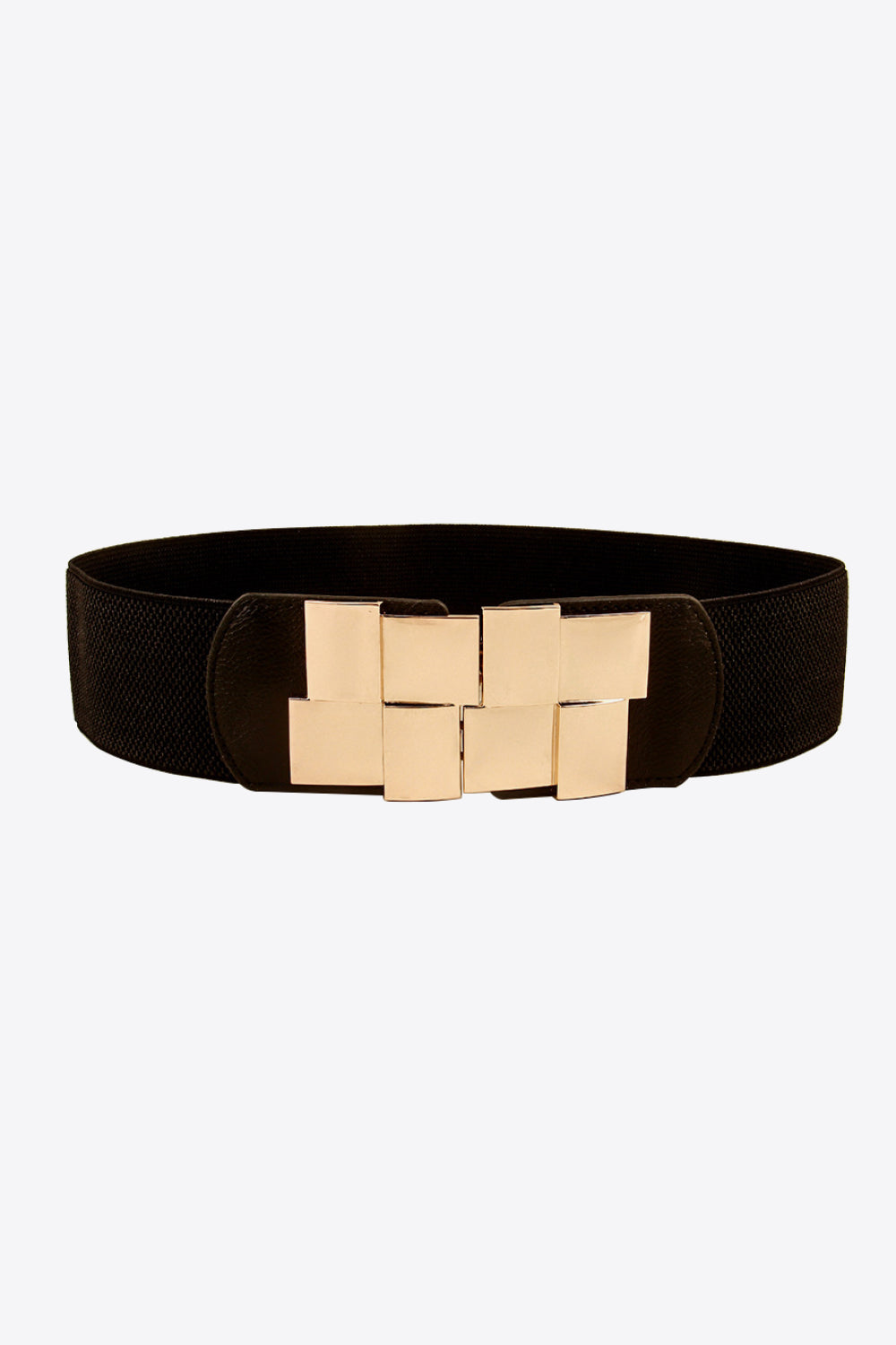 Belt - Geometric Buckle Elastic Wide Belt