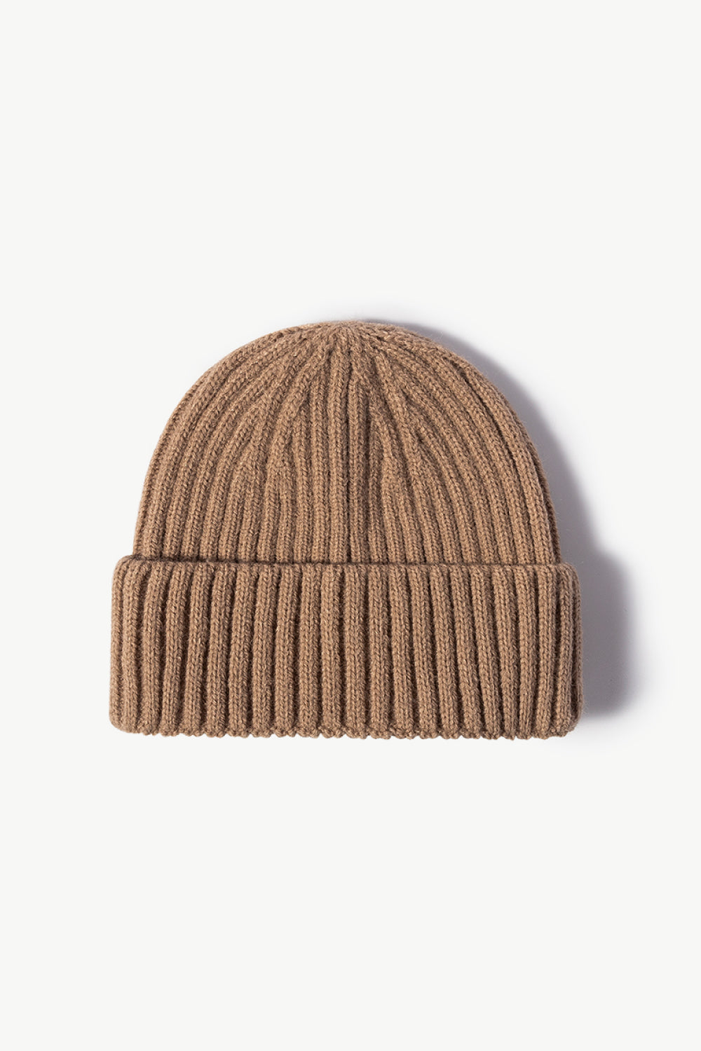 Beanie - Solid Color Rib-Knit Cuff