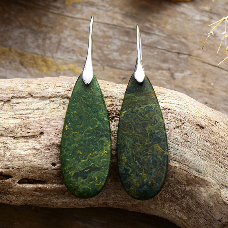 Earrings - Polished Stone Waterdrop