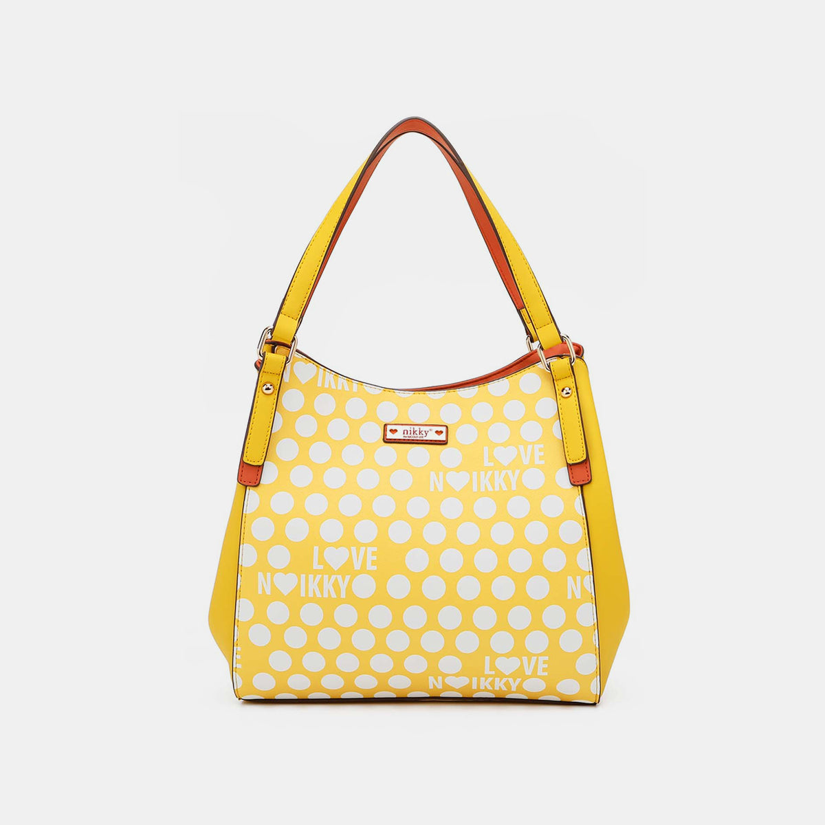 Designer Faux Leather Polka-Dot Handbag