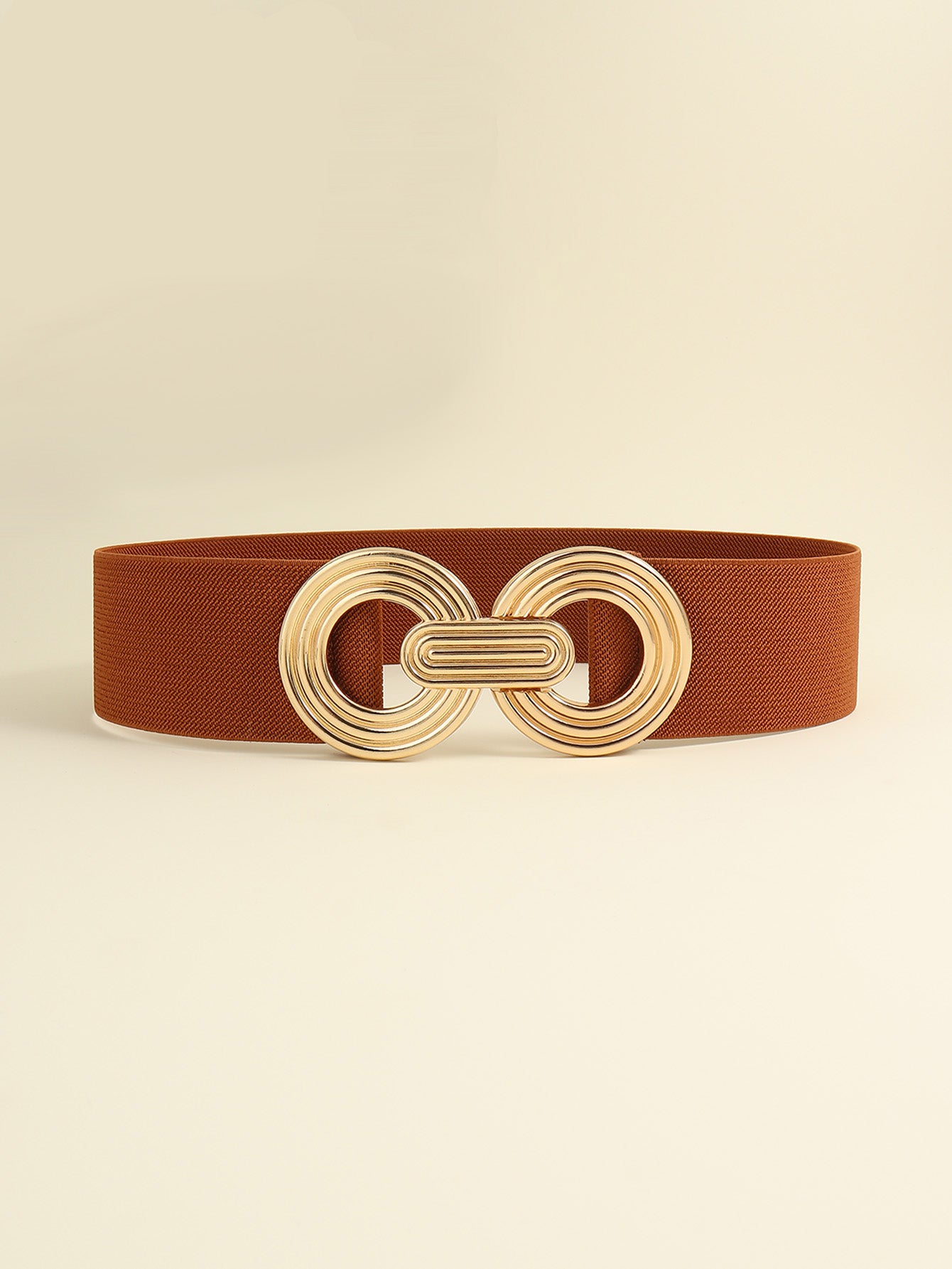 Belt - Wide Elastic w/ Geometric- Buckle