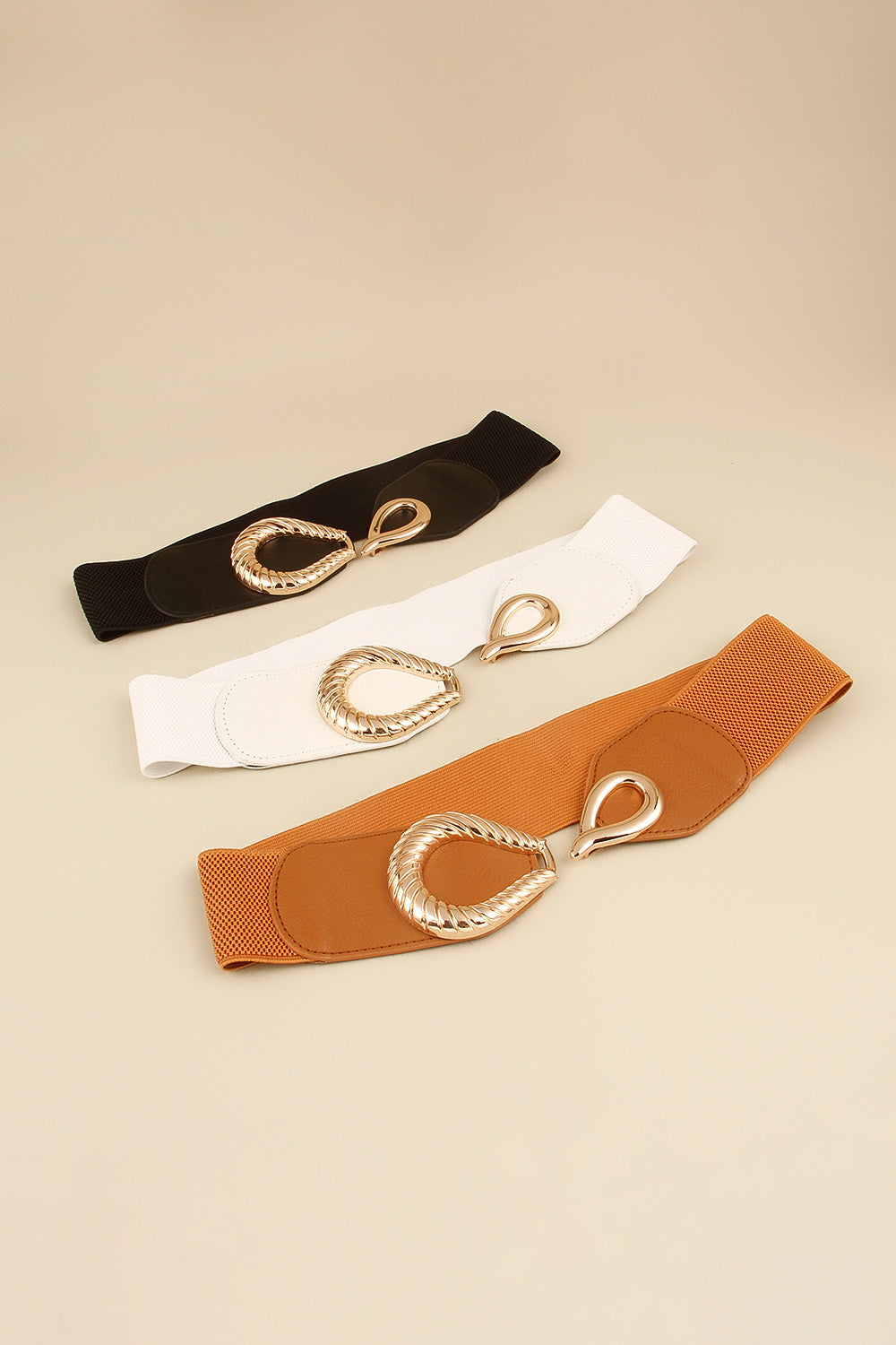 Belt - Ribbed Alloy Buckle Elastic