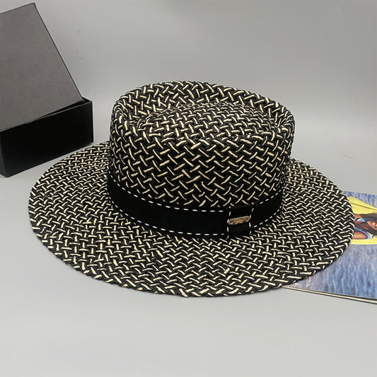 Capri Boater - Wide Brim Straw Weave