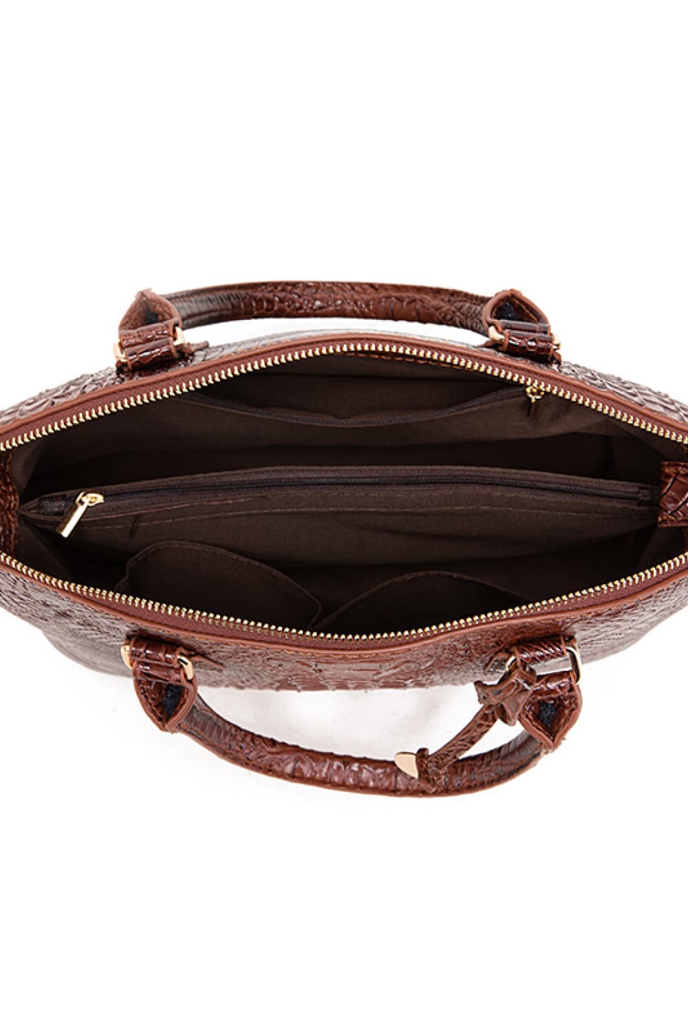 Crocodile Embossed Dome Handbag