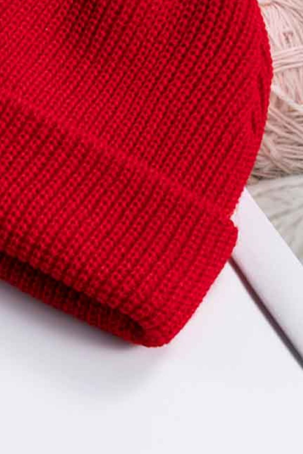 Beanie - Solid Color Rib-Knit Cuff