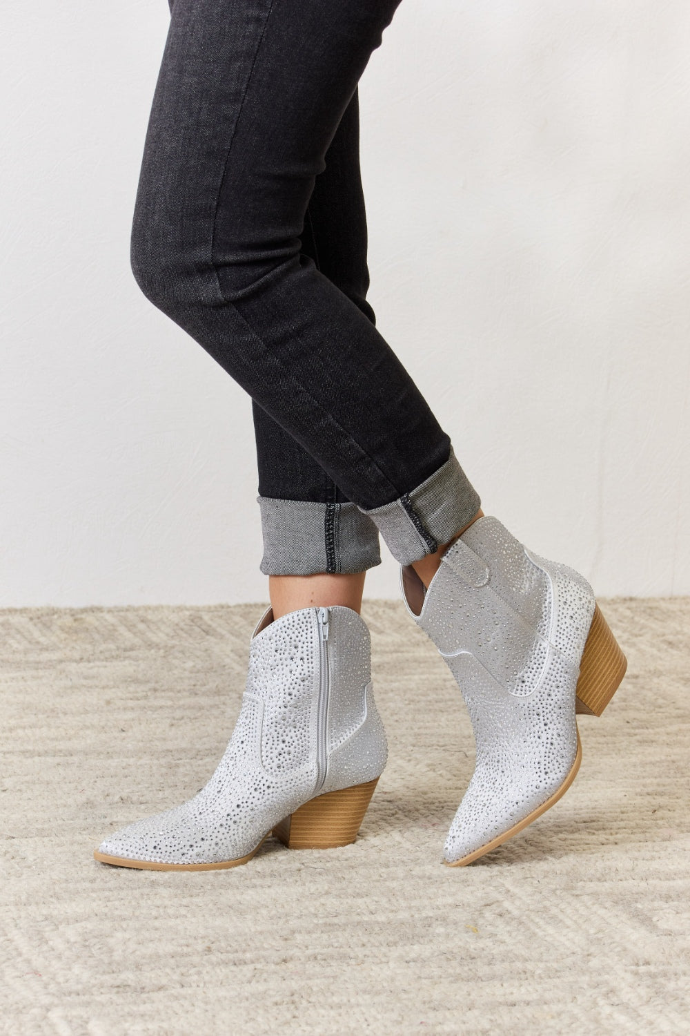 Ankle Booties - Rhinestone Ankle Cowboy Boots