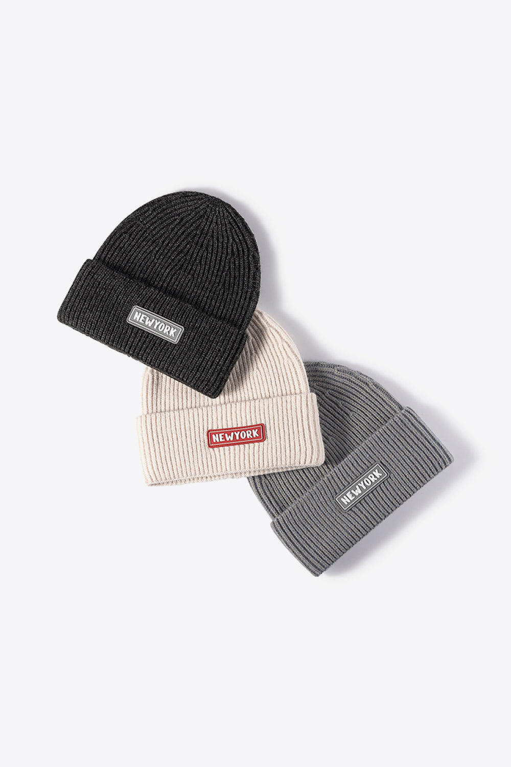 Beanie - Patch Rib-Knit Cuff - NEWYORK