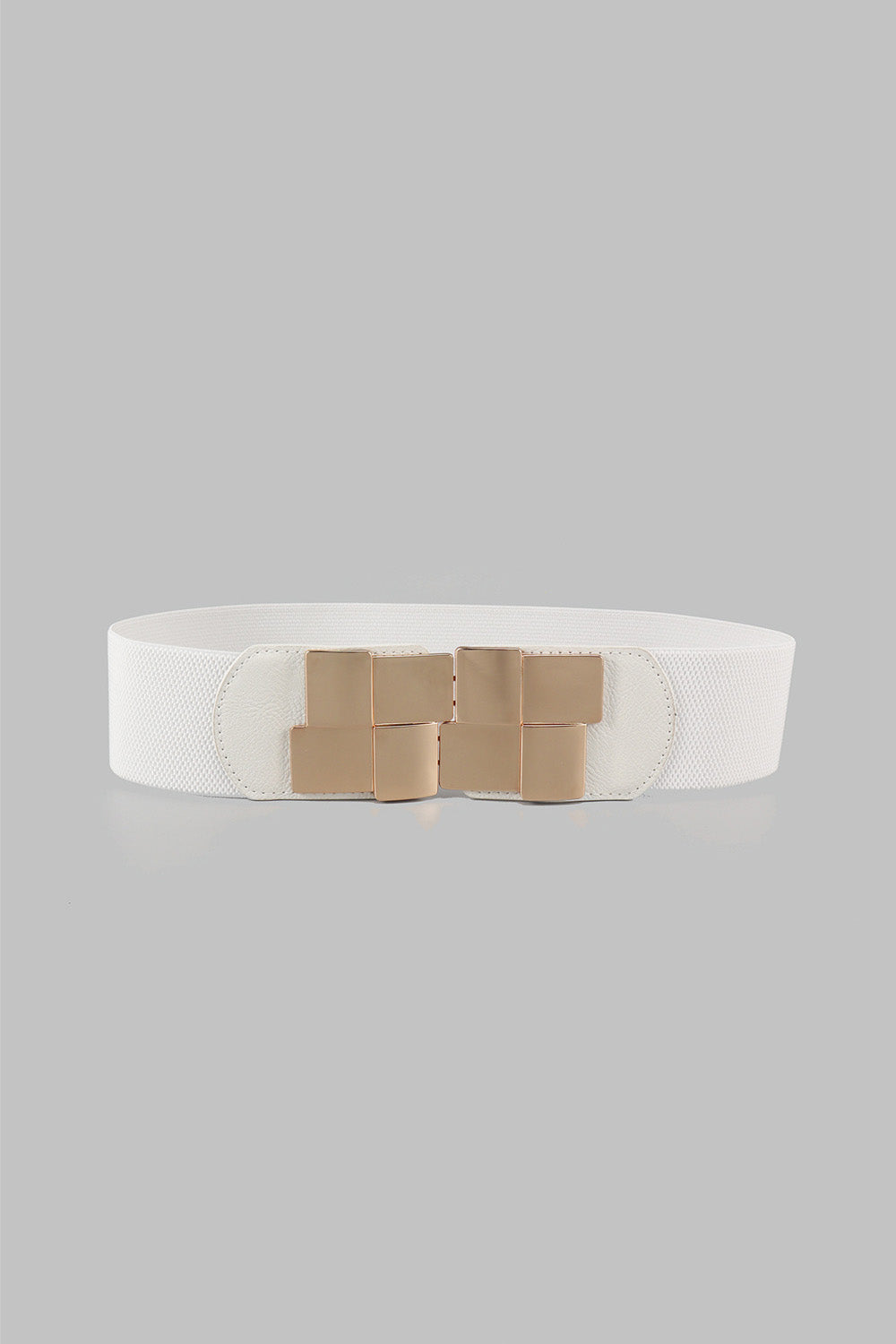 Belt - Geometric Buckle Elastic Wide Belt