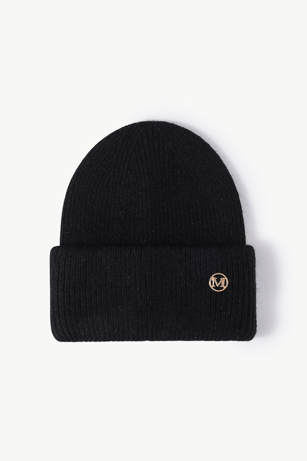 Beanie - M Emblem Rib-Knit Cuff