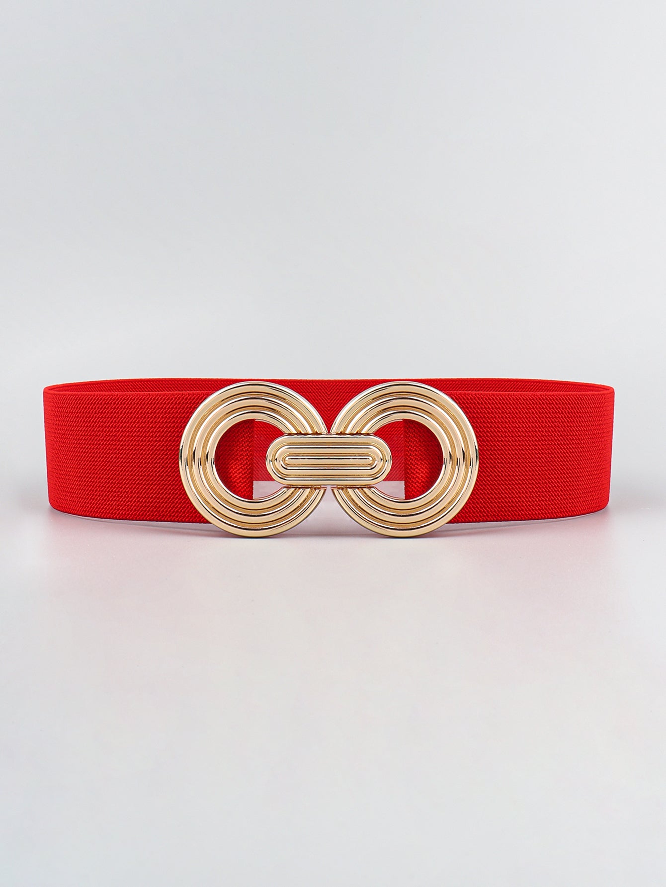 Belt - Wide Elastic w/ Geometric- Buckle