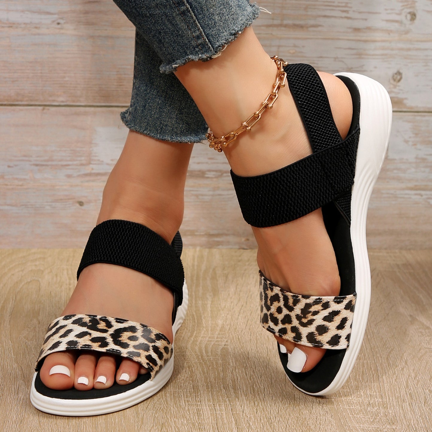 Sandals - Open Toe Low Heel