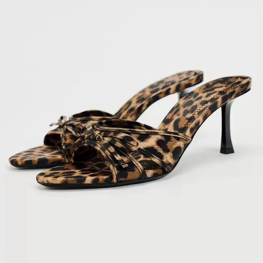 Sandal - Leopard Print w/Bow Sandals