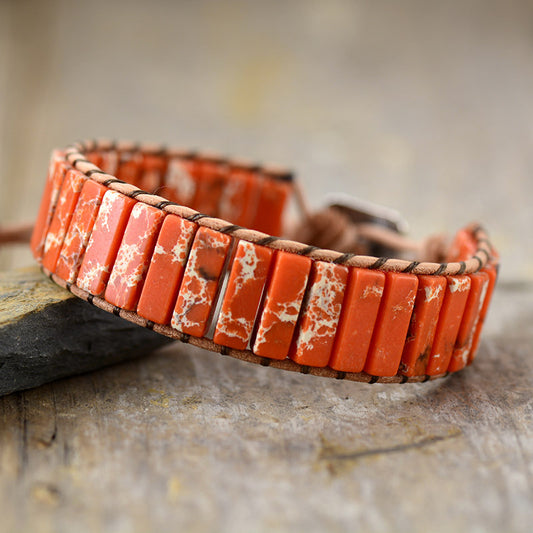 Bracelet - Rectangular-Cut Natural Stone