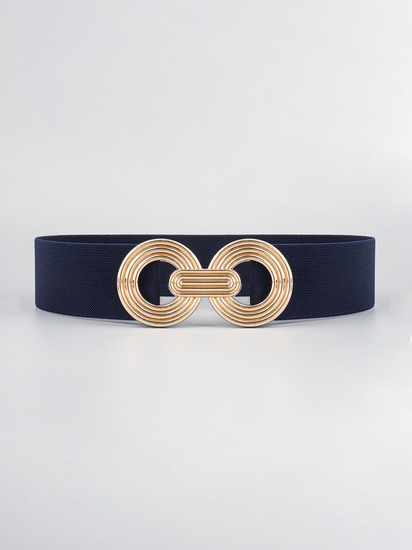 Belt - Wide Elastic w/ Geometric- Buckle