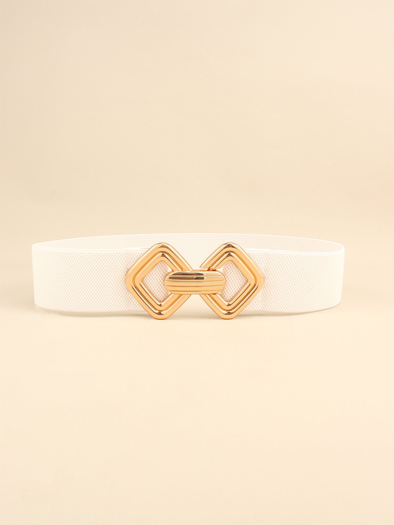 Belt - Wide Elastic w/ Geometric Buckle