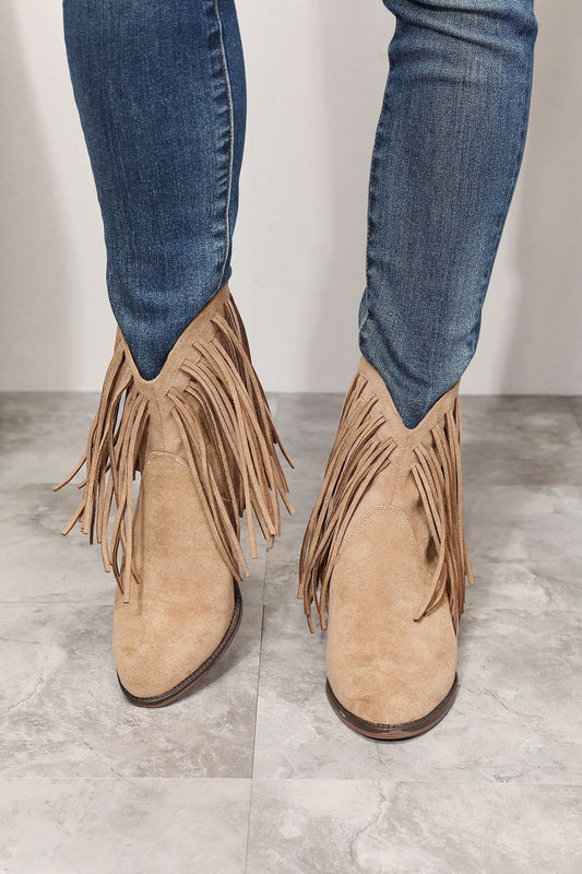 Ankle Boots - Fringe Cowboy Western