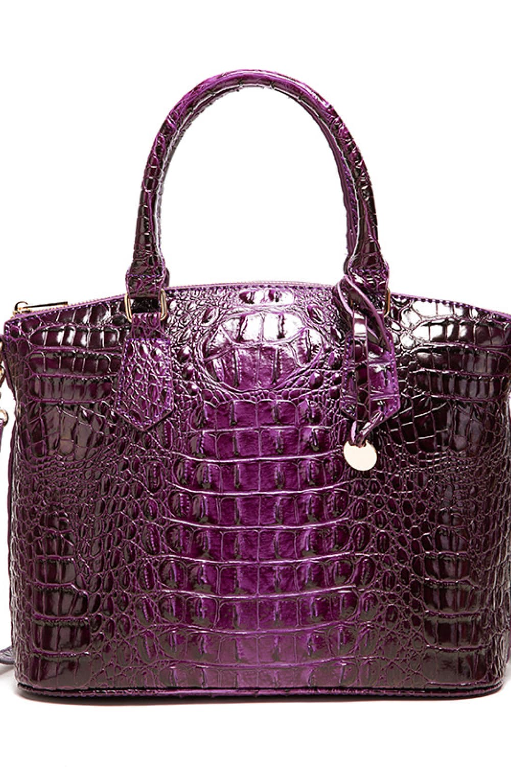 Crocodile Embossed Dome Handbag