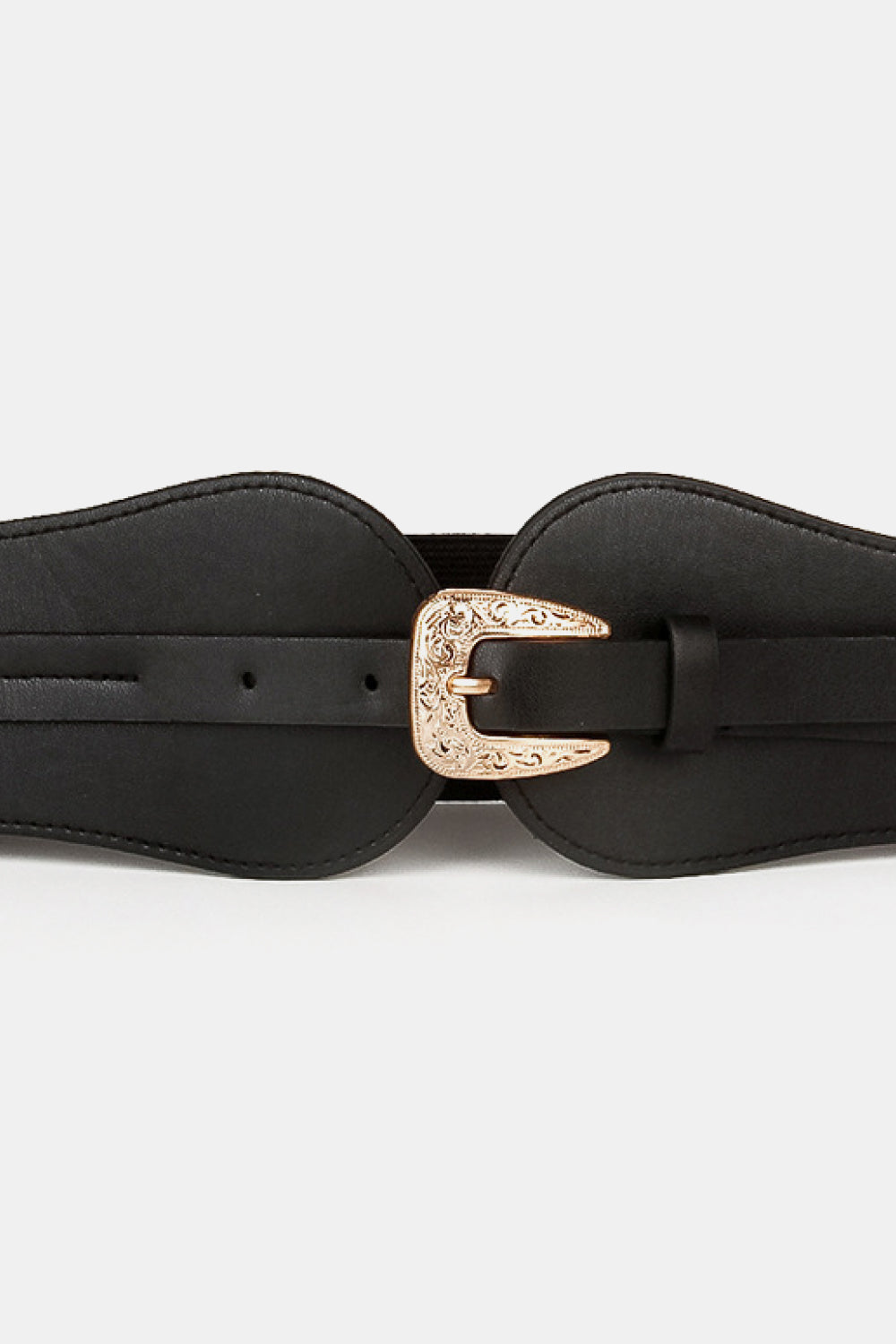 Belt - Wide Elastic Belt with Alloy Buckle