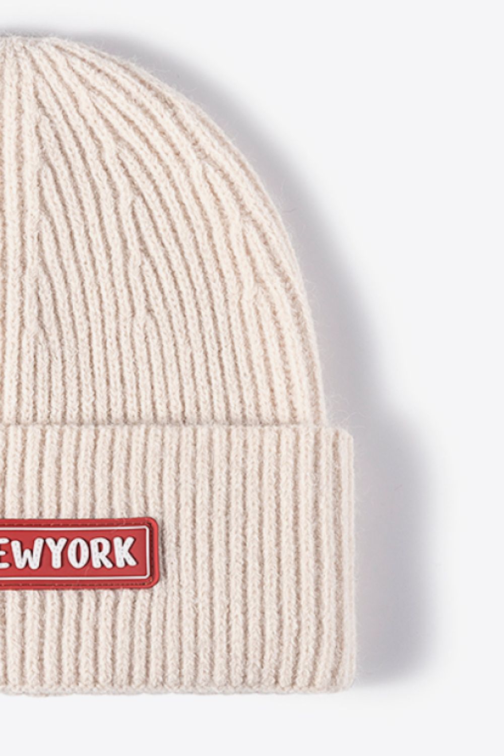 Beanie - Patch Rib-Knit Cuff - NEWYORK