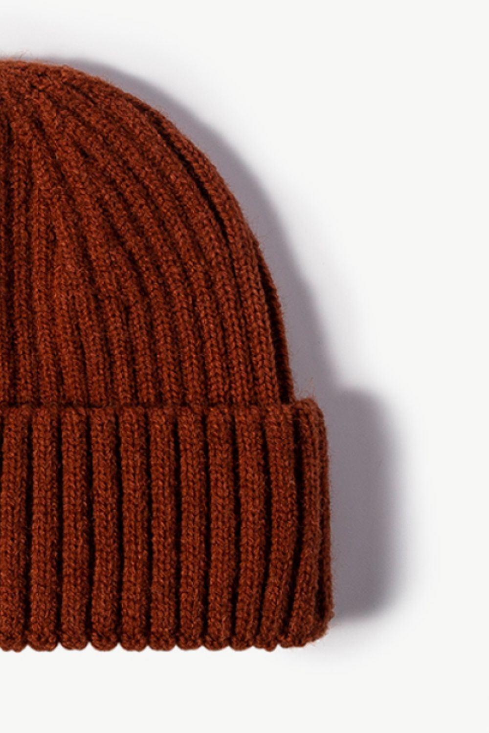 Beanie - Solid Color Rib-Knit Cuff