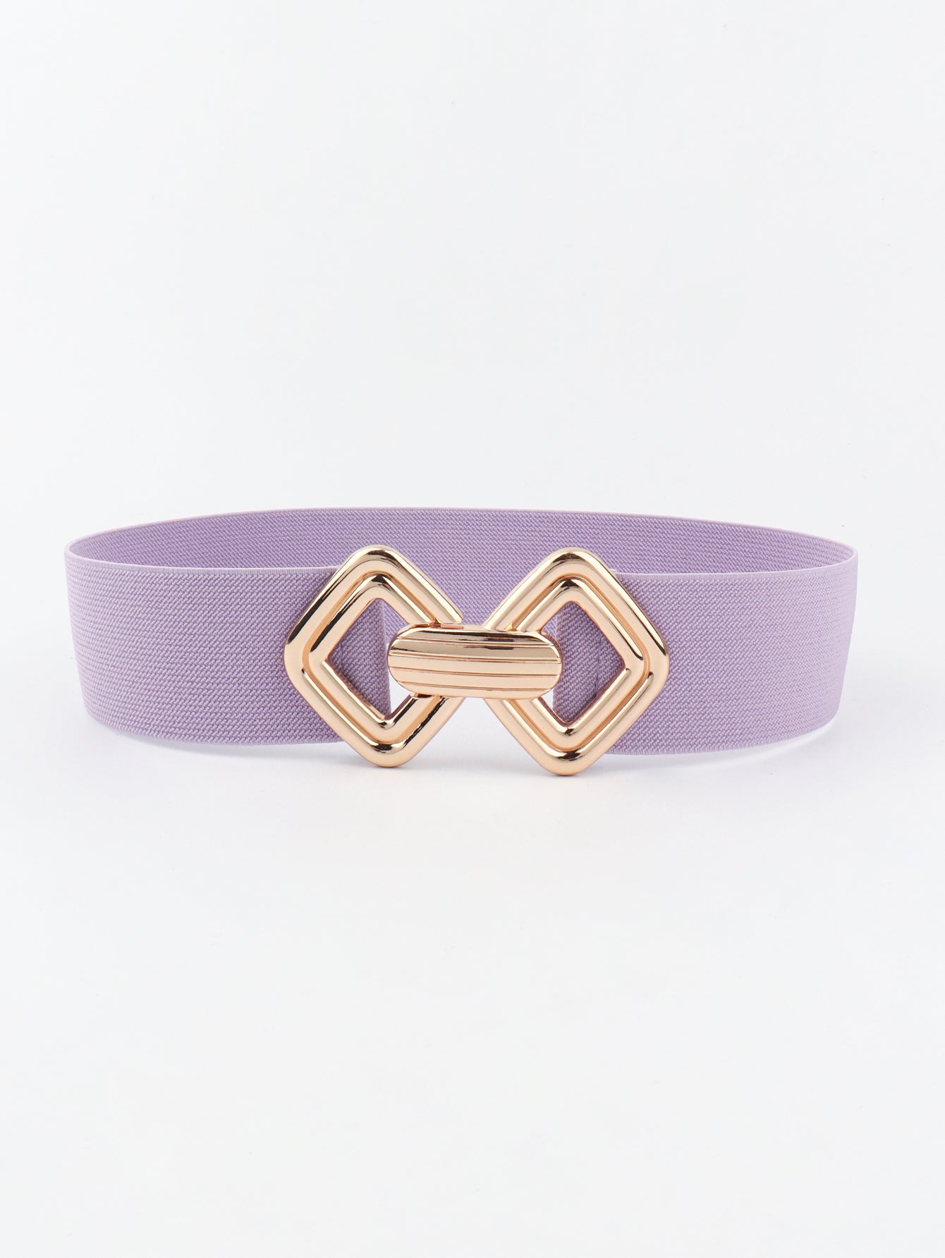 Belt - Wide Elastic w/ Geometric Buckle