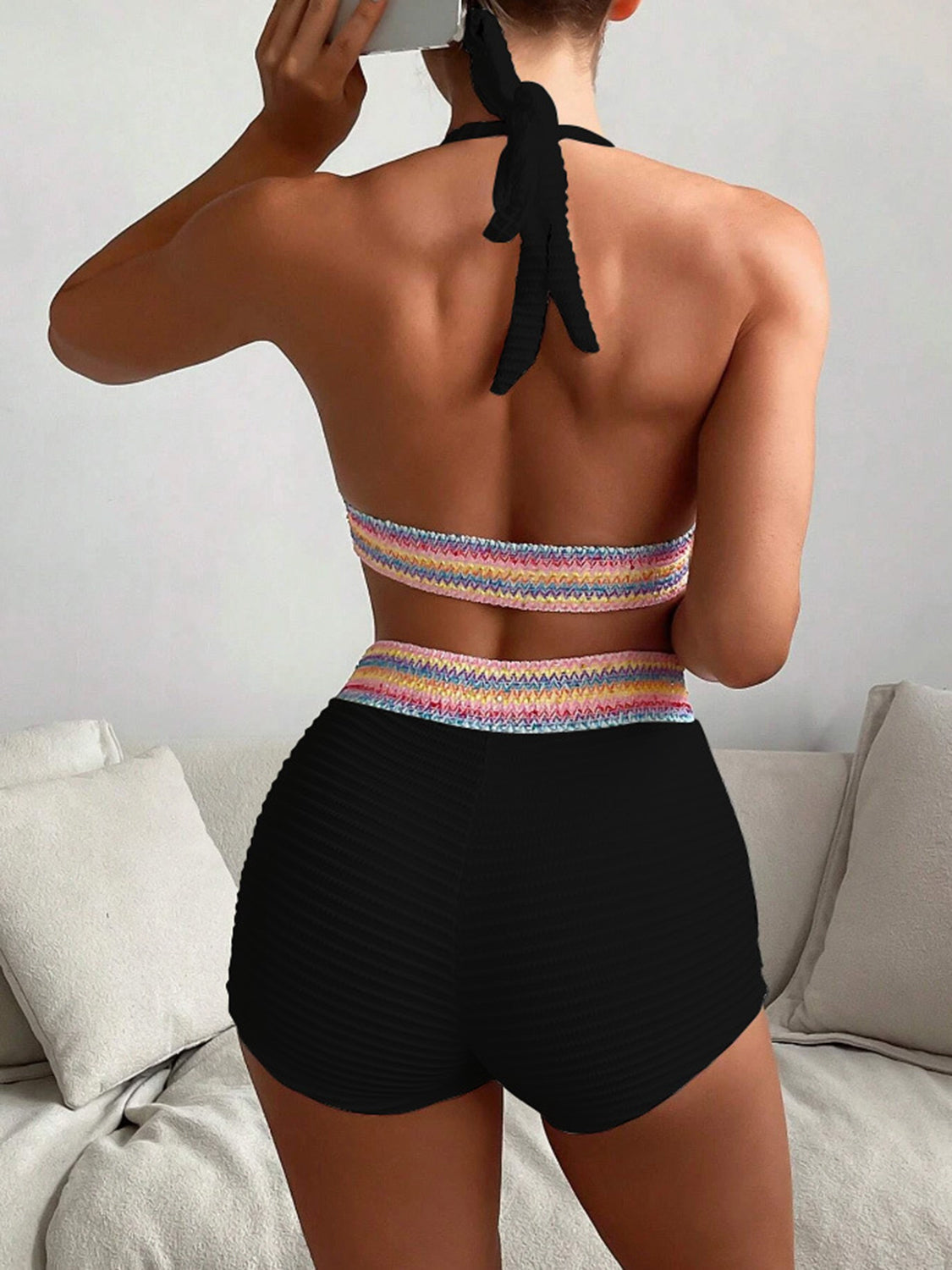 Backless Halter 2-Piece Swim Set